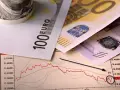 Euro banknoty 100 i 200 na wykresie giełdowym. Wypełniony pit-36 zg wzór.
