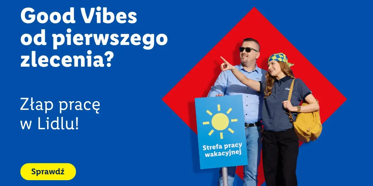 Uśmiechnięci pracownicy Lidl Holandia zachęcają do podjęcia pracy wakacyjnej.