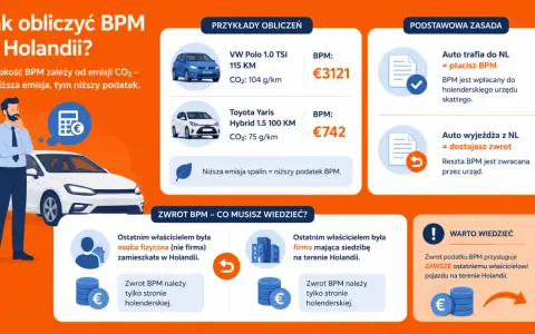 Jak obliczyć BPM w Holandii? Dowiedz się, jak przerejestrować auto w Holandii, ile wynosi podatek BPM i kiedy można liczyć na zwrot.